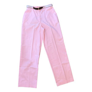 VTG 1980s Astor One Size 16 Women’s Pleated Pink Dress Pants & Striped Belt NWT